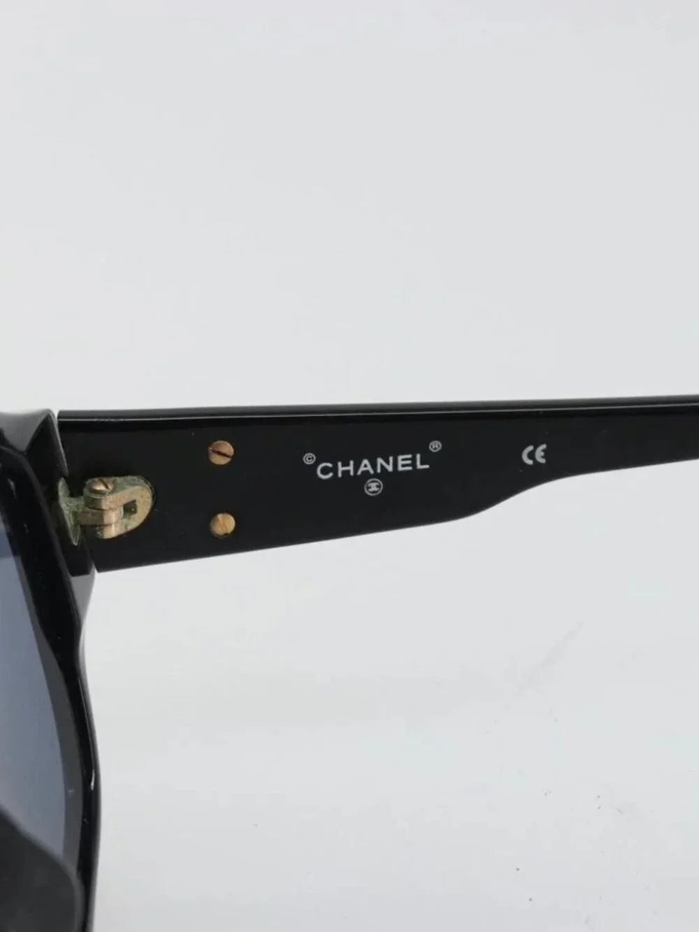 CHANEL Sunglasses plastic Black CC Auth 180946